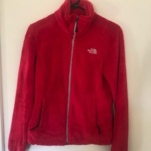 XS North Face Fleece Zip Up Hot Fuchsia Red/Pink